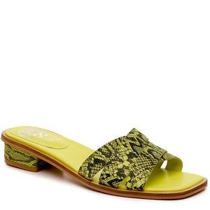 Vince Camuto Ydelle Sandal in Lime Green Snakeskin